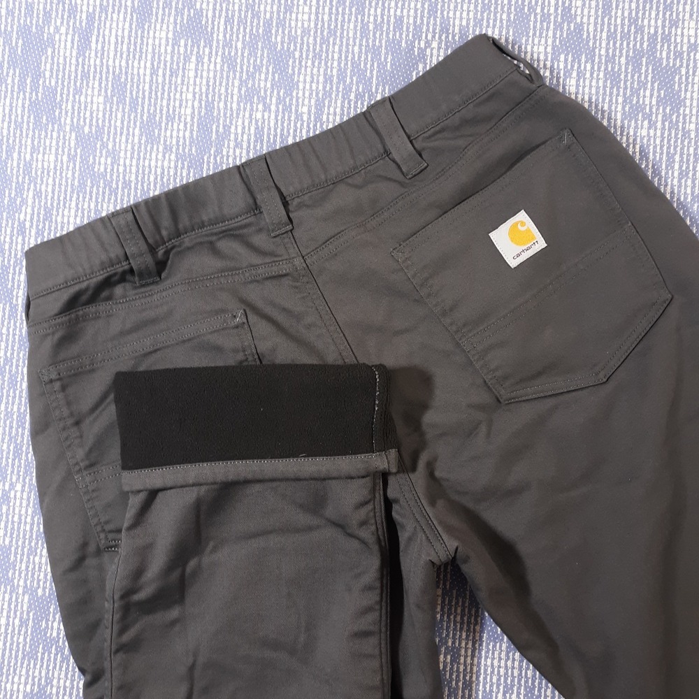 Carhartt Work Pants Fleece Lined Mens 34 x 32 Relaxed Fit Gray Outdoor